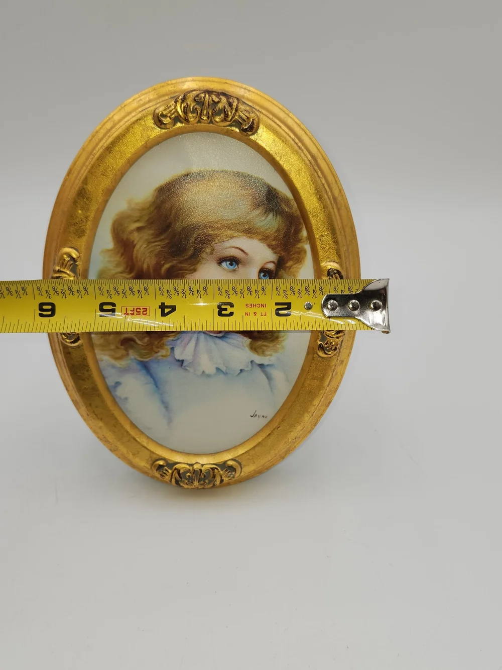 Ornate Oval Frame Gold Gilt 5x7 Picture Canvas Print